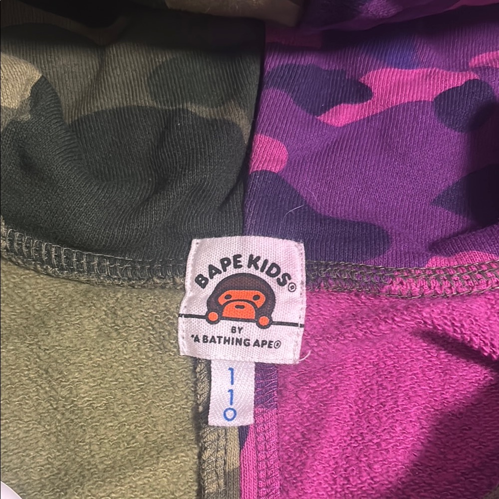 BAPE Camo Split Hoodie - Green and Purple - Picture 2 of 3
